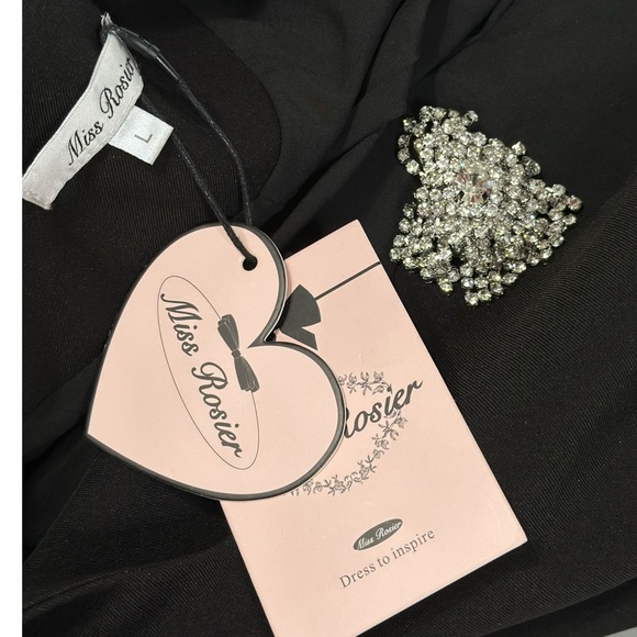 MISS ROSIER Fionnghuala Crystal Embellished Mini Dress, Black, Large - Picture 12 of 14